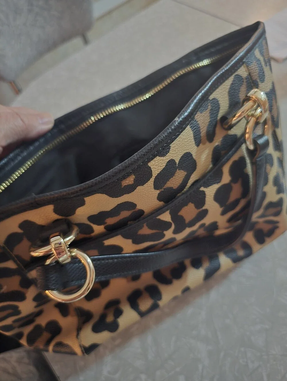 Coach x Baseman Wild Beast Ocelot Black & Tan Leather Prairie Satchel/Tote!